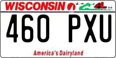 WI license plate 460PXU