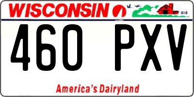 WI license plate 460PXV