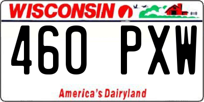 WI license plate 460PXW