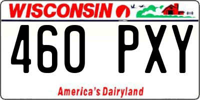 WI license plate 460PXY