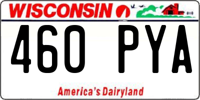 WI license plate 460PYA
