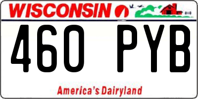 WI license plate 460PYB
