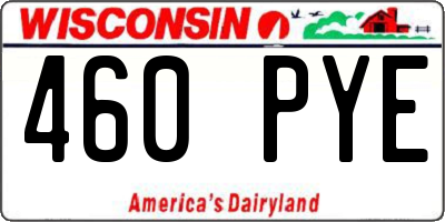 WI license plate 460PYE