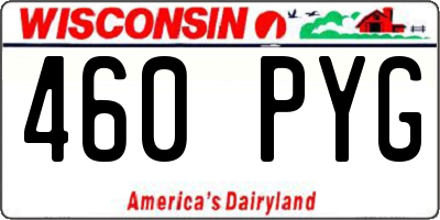 WI license plate 460PYG
