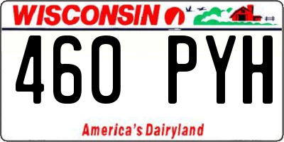 WI license plate 460PYH