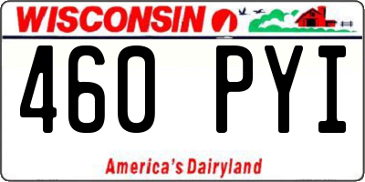 WI license plate 460PYI