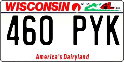 WI license plate 460PYK