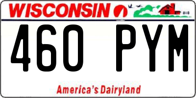 WI license plate 460PYM