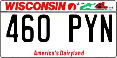 WI license plate 460PYN