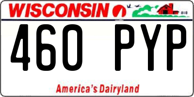 WI license plate 460PYP
