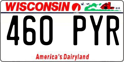 WI license plate 460PYR