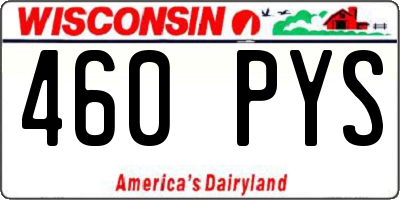 WI license plate 460PYS