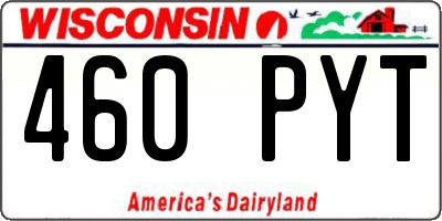 WI license plate 460PYT