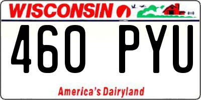 WI license plate 460PYU