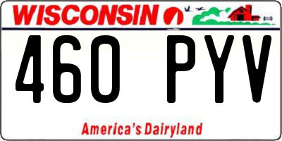 WI license plate 460PYV