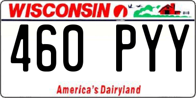 WI license plate 460PYY