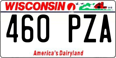 WI license plate 460PZA