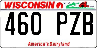 WI license plate 460PZB