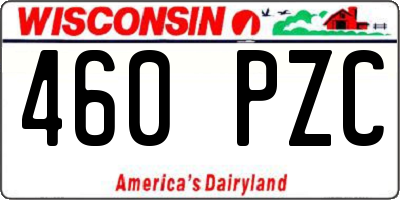 WI license plate 460PZC