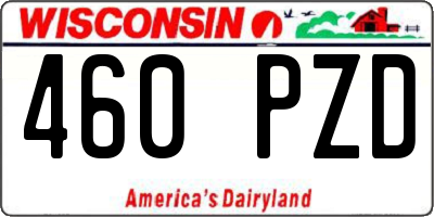 WI license plate 460PZD
