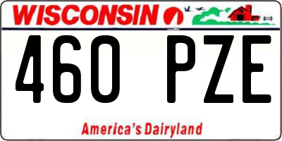 WI license plate 460PZE