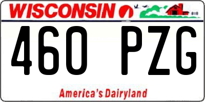 WI license plate 460PZG