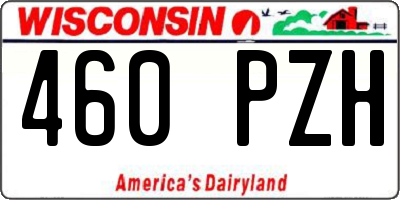WI license plate 460PZH