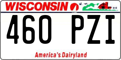 WI license plate 460PZI