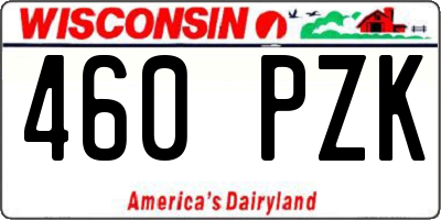 WI license plate 460PZK
