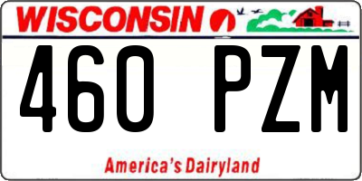 WI license plate 460PZM