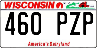 WI license plate 460PZP
