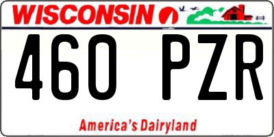WI license plate 460PZR