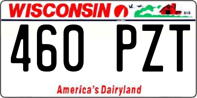 WI license plate 460PZT