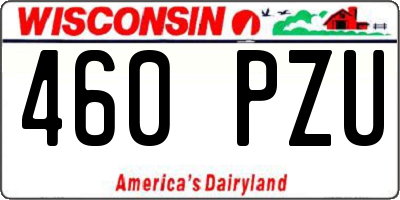 WI license plate 460PZU