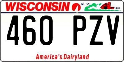WI license plate 460PZV