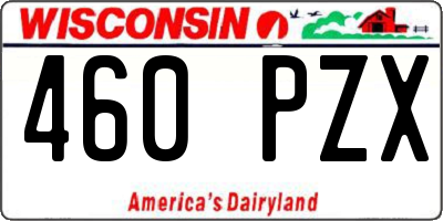 WI license plate 460PZX