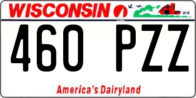 WI license plate 460PZZ