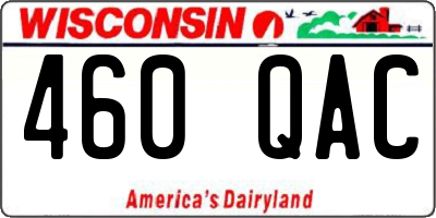WI license plate 460QAC