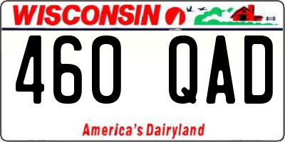 WI license plate 460QAD