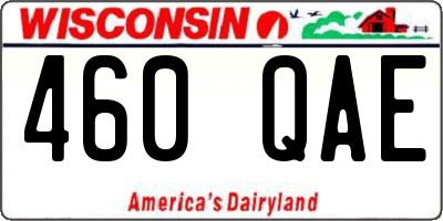 WI license plate 460QAE