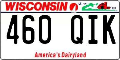 WI license plate 460QIK