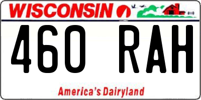 WI license plate 460RAH