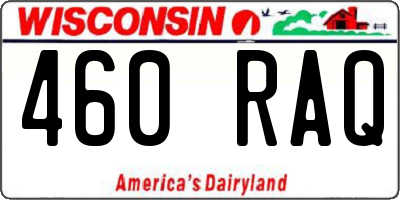 WI license plate 460RAQ