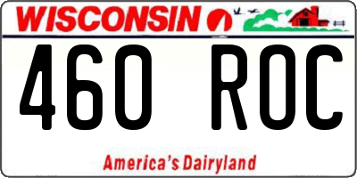 WI license plate 460ROC
