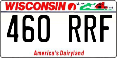 WI license plate 460RRF
