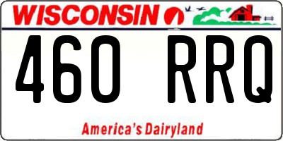 WI license plate 460RRQ