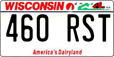 WI license plate 460RST