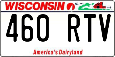 WI license plate 460RTV