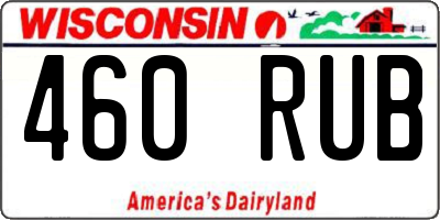 WI license plate 460RUB