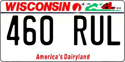 WI license plate 460RUL
